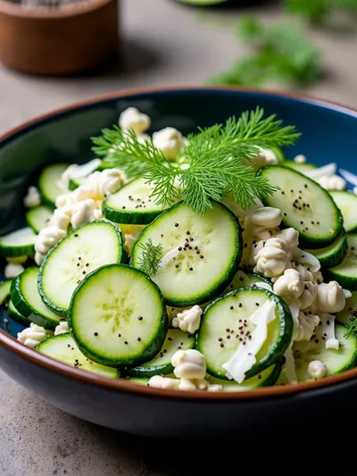 Creamy German Cucumber Salad - ready to serve