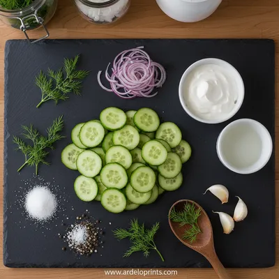 Creamy German Cucumber Salad - cooking process