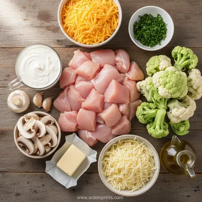 Creamy Low Carb Chicken Casserole - cooking process