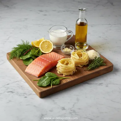 Creamy Salmon Pasta with Mixed Greens - cooking process