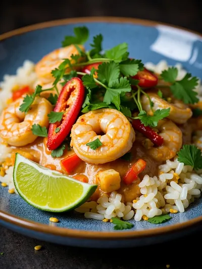 Creamy Thai Coconut Shrimp Curry - ready to serve