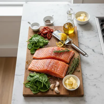 Creamy Tuscan Salmon Recipe - cooking process