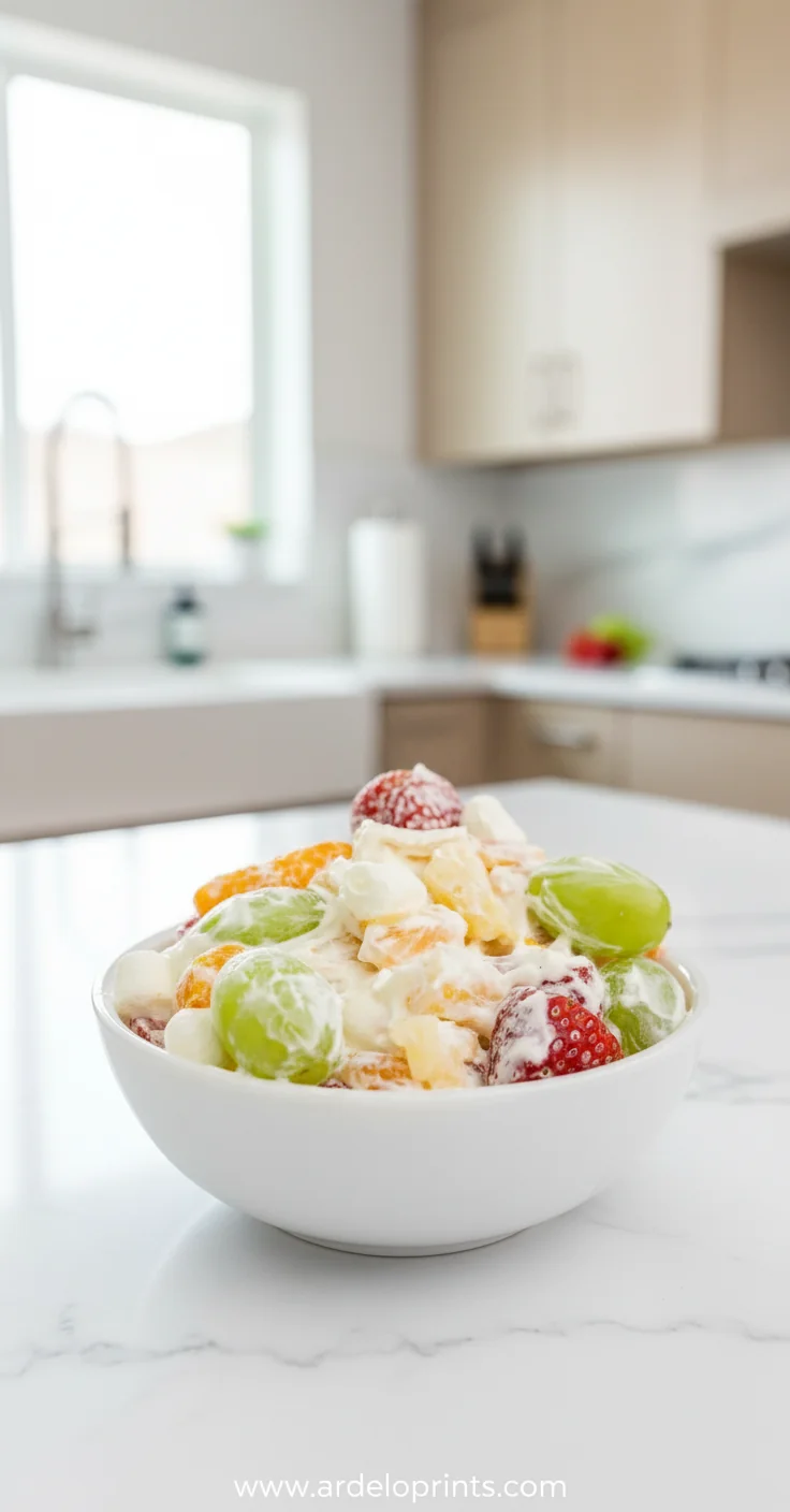 Creamy Vanilla Pudding Fruit Salad - feature image
