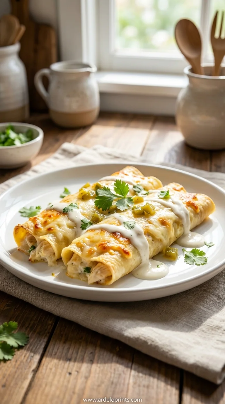 Creamy White Chicken Enchiladas: Easy Recipe - feature image