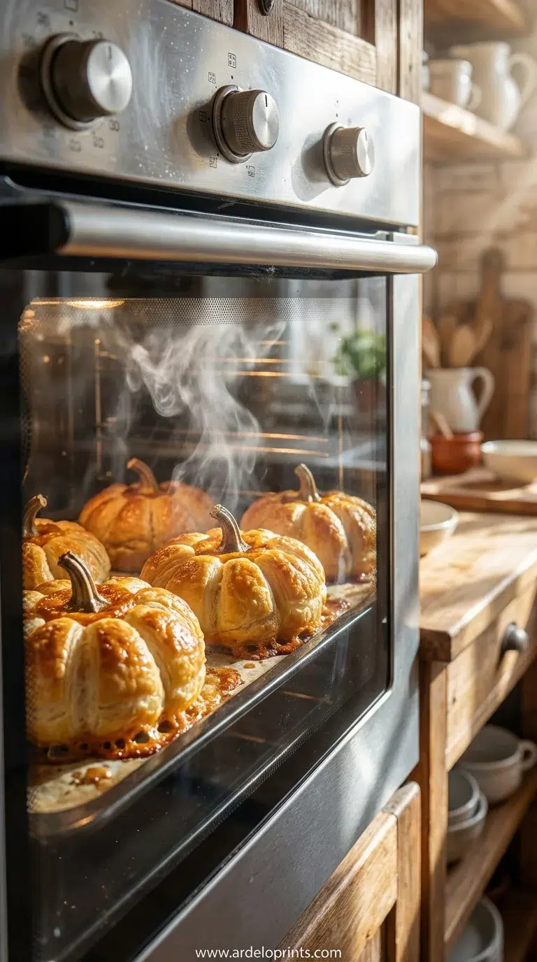 Crescent Pumpkins: Cream Cheese & Pumpkin Filling - cooking process