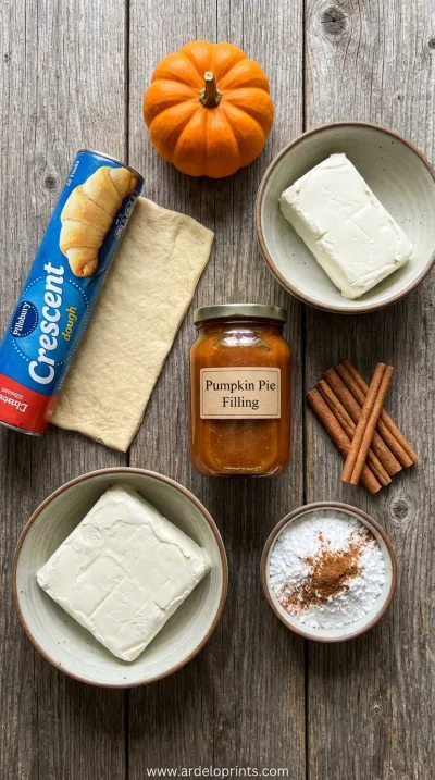 Crescent Pumpkins: Cream Cheese & Pumpkin Filling - ingredients preparation