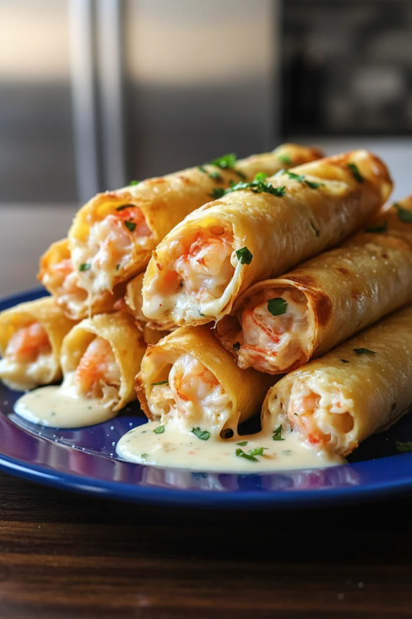 Crispy Crab and Shrimp Queso Taquitos - feature image