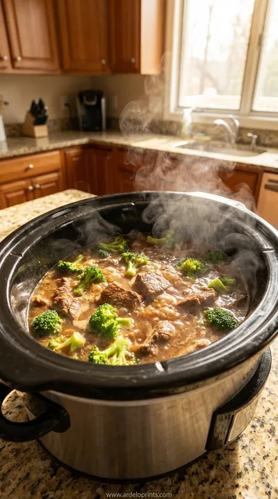 Mouthwatering Crock Pot Beef And Broccoli Recipe - cooking process