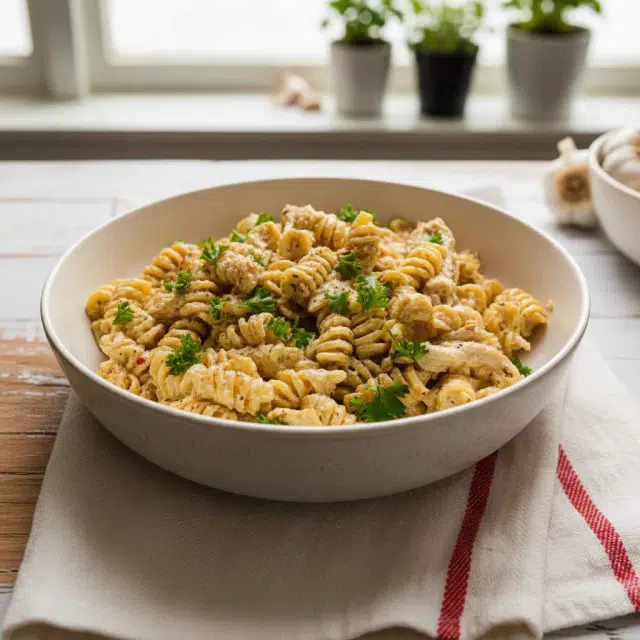Crockpot Garlic Chicken Pasta Recipe
