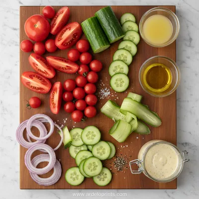 Cucumber and Tomato Salad - cooking process