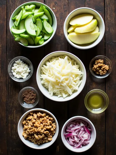 Cucumber Apple Salad – Fresh & Crunchy - ingredients preparation
