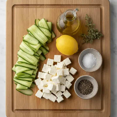 Cucumber Feta Salad with Lemon Greek Vinaigrette - cooking process