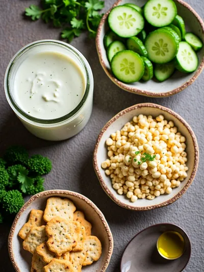 Cucumber Ranch Crack Salad - ingredients preparation