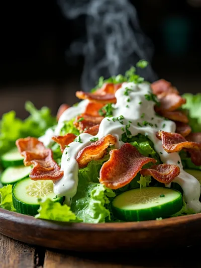 Cucumber Ranch Crack Salad With Turkey Bacon
