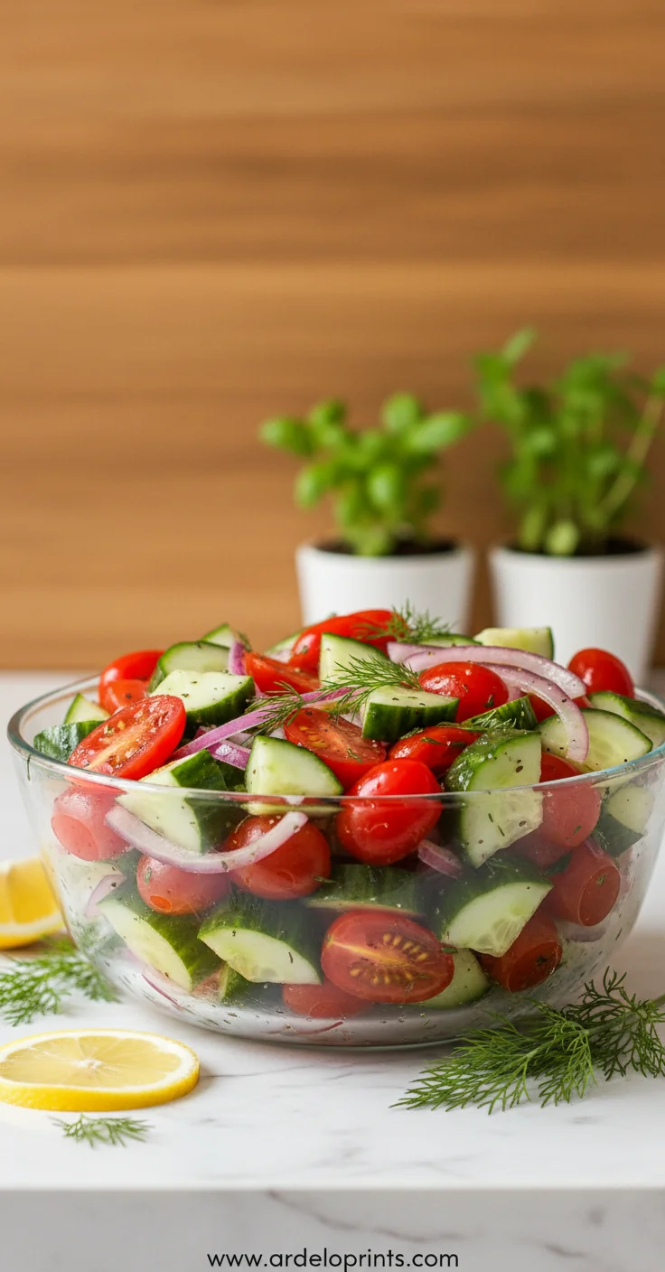 Cucumber Tomato Salad Recipe - feature image