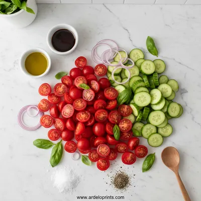 Cucumber Tomato Salad Recipe - cooking process