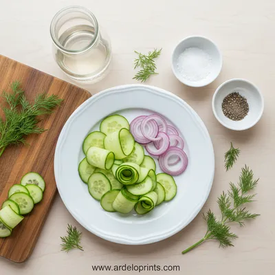 Quick & Easy Cucumber Vinegar Salad - cooking process