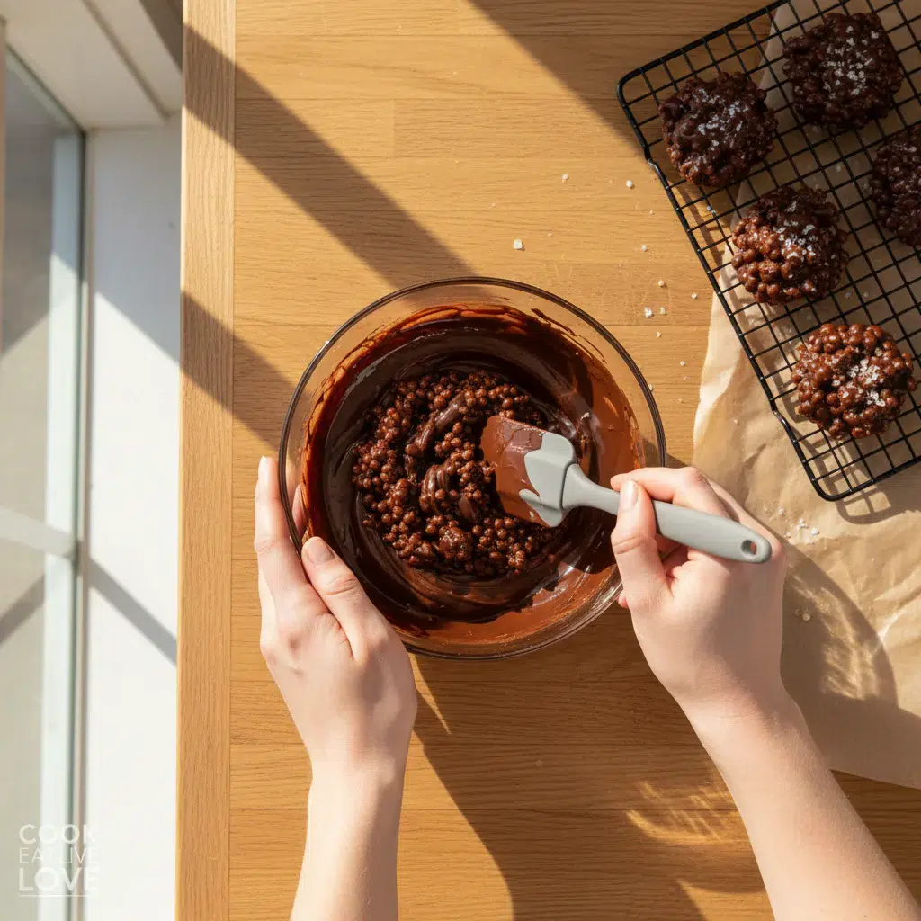 Dark Chocolate Quinoa Bites: Healthy Snack - cooking process