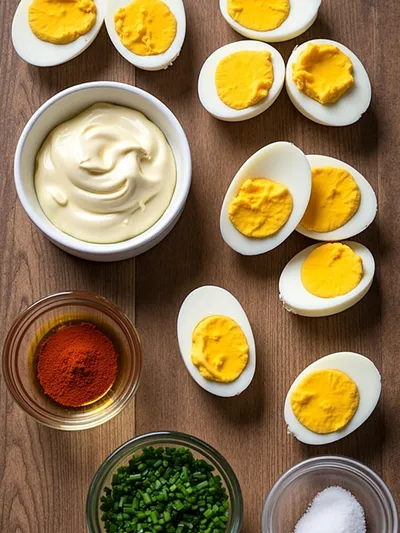 Deviled Eggs Recipe – Classic Appetizer - ingredients preparation
