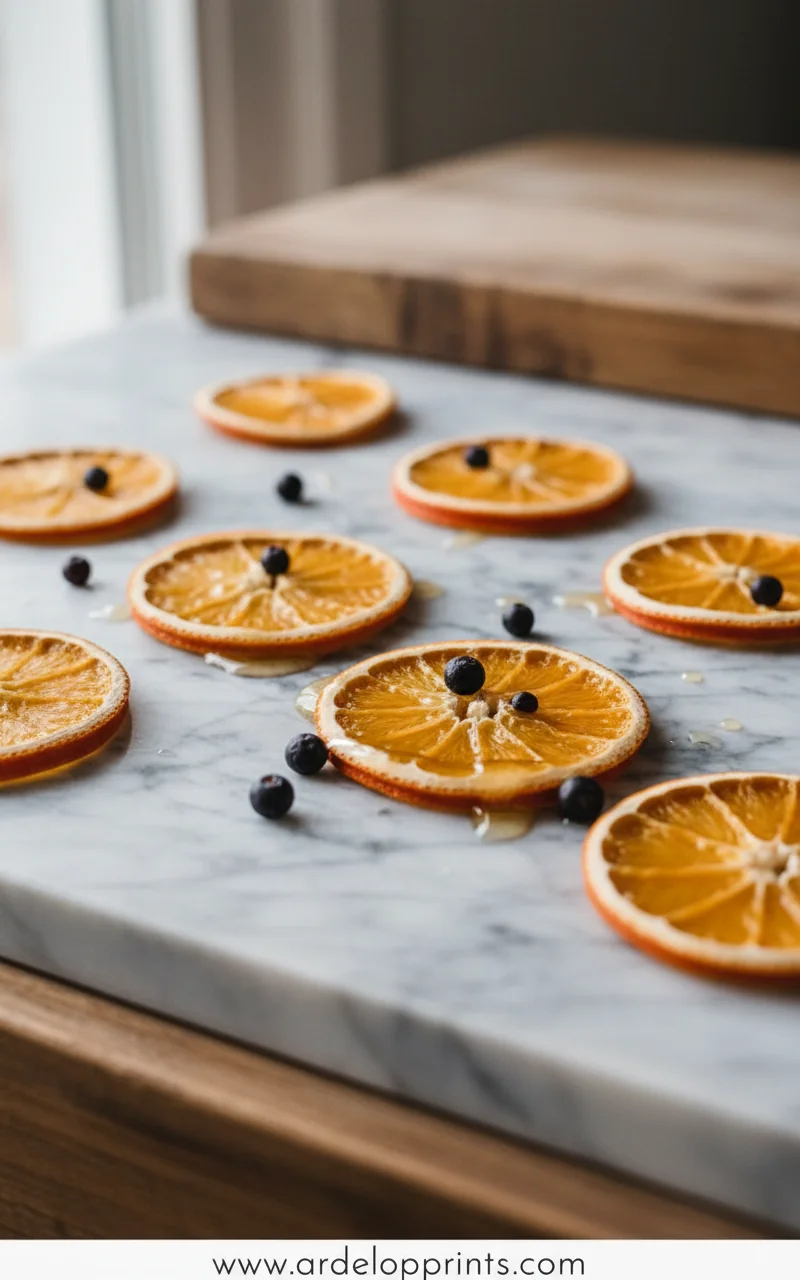 Dried Orange Slices with Honey & Juniper - feature image