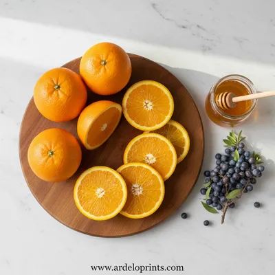 Dried Orange Slices with Honey & Juniper - cooking process
