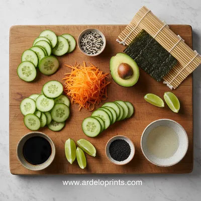 Easy California Roll Cucumber Salad - cooking process
