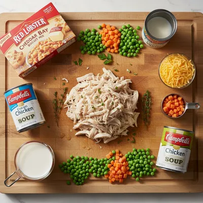 Easy Chicken Cobbler Dinner Casserole - cooking process