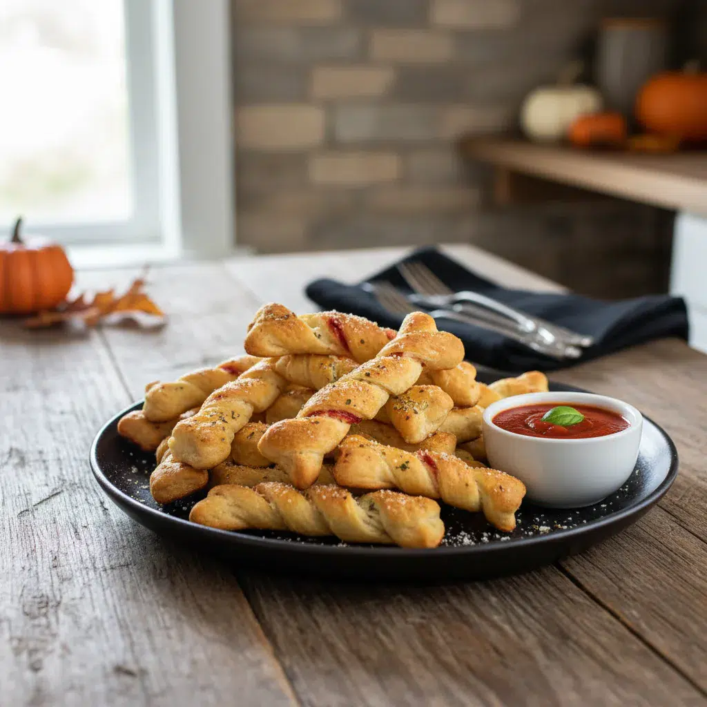 Easy Cheesy Halloween Breadstick Bones Recipe - final presentation