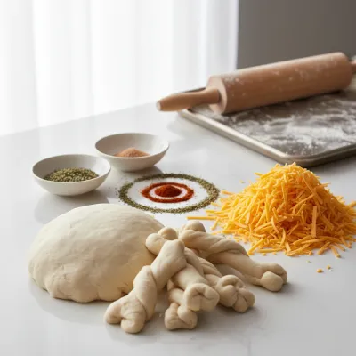 Easy Cheesy Halloween Breadstick Bones Recipe - ingredients preparation