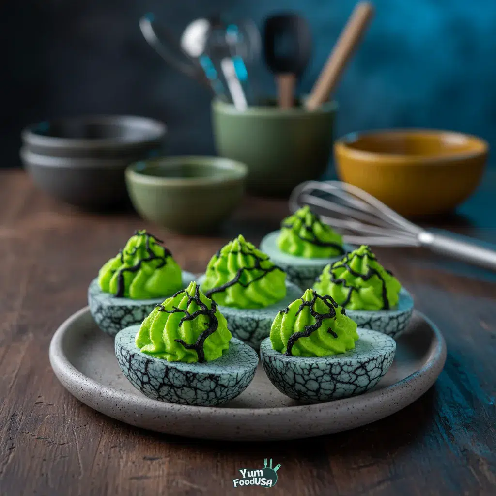 Eerie Halloween Deviled Eggs - feature image