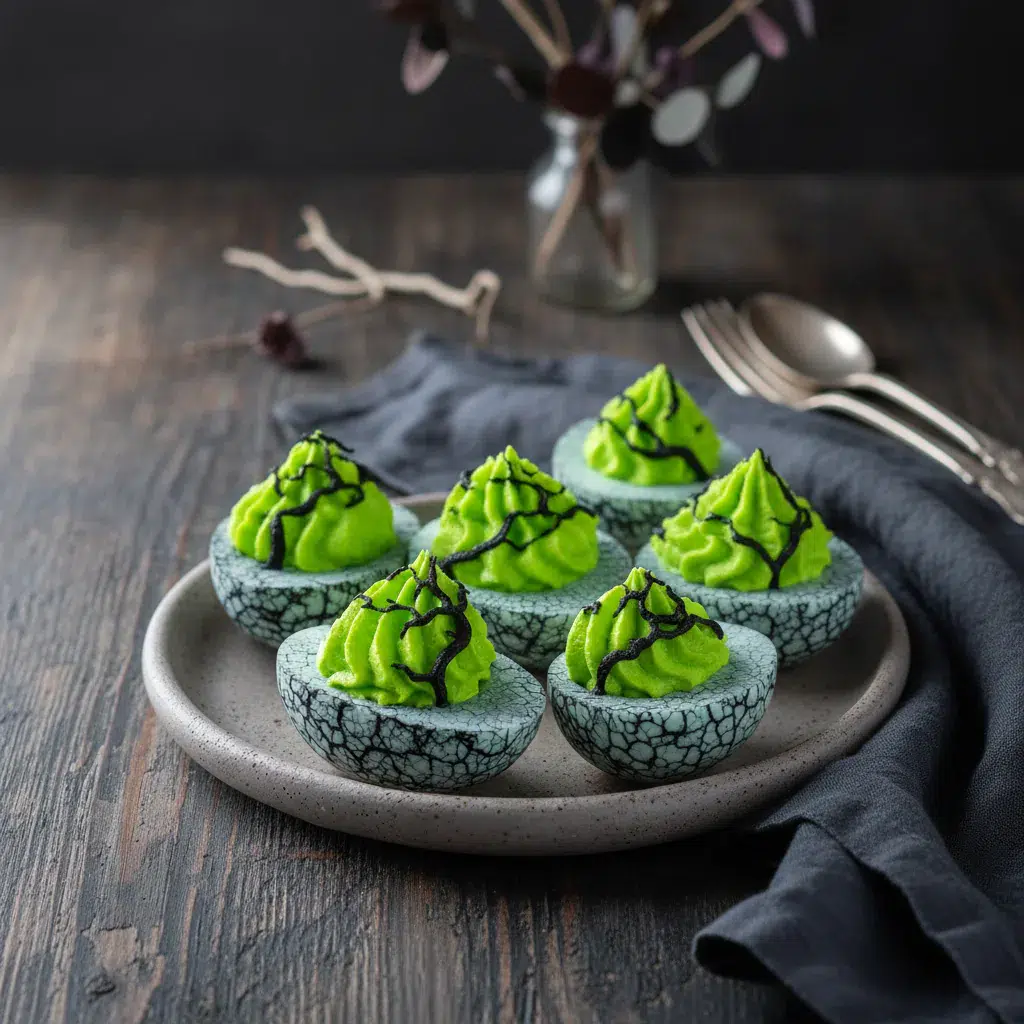 Eerie Halloween Deviled Eggs - final presentation