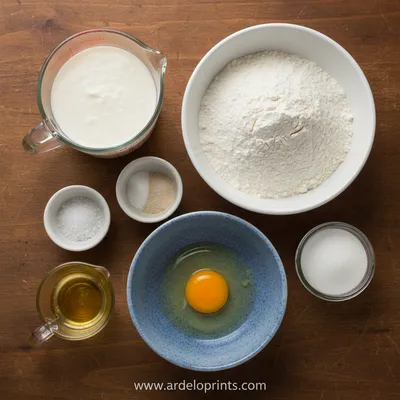 Fluffy American Pancakes Recipe - ingredients preparation
