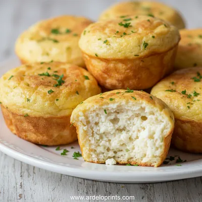 Fluffy Cottage Cheese Egg Muffins - cooking process