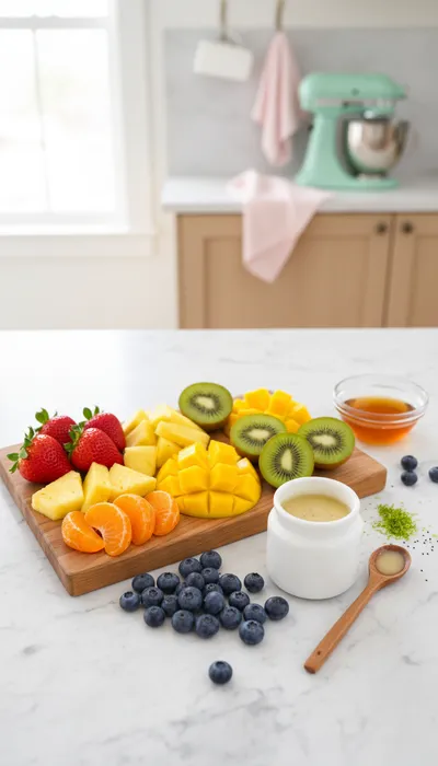 Fresh Fruit Salad with Honey Lime Poppy Seed Dressing - cooking process
