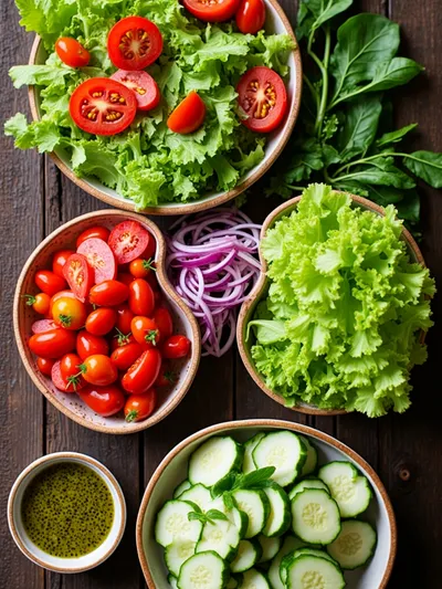 Garden Salad – Fresh Summer Recipe - ingredients preparation