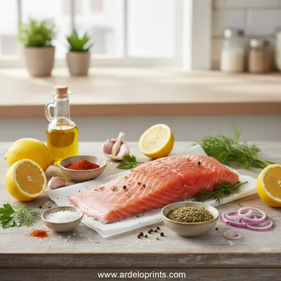 Garlic Butter Baked Salmon - cooking process