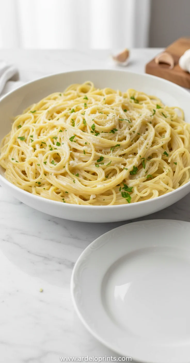Garlic Parmesan Pasta Recipe - feature image