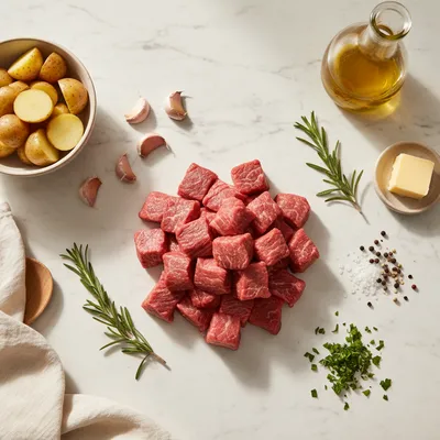 Garlic Steak Bites and Potatoes Recipe - cooking process