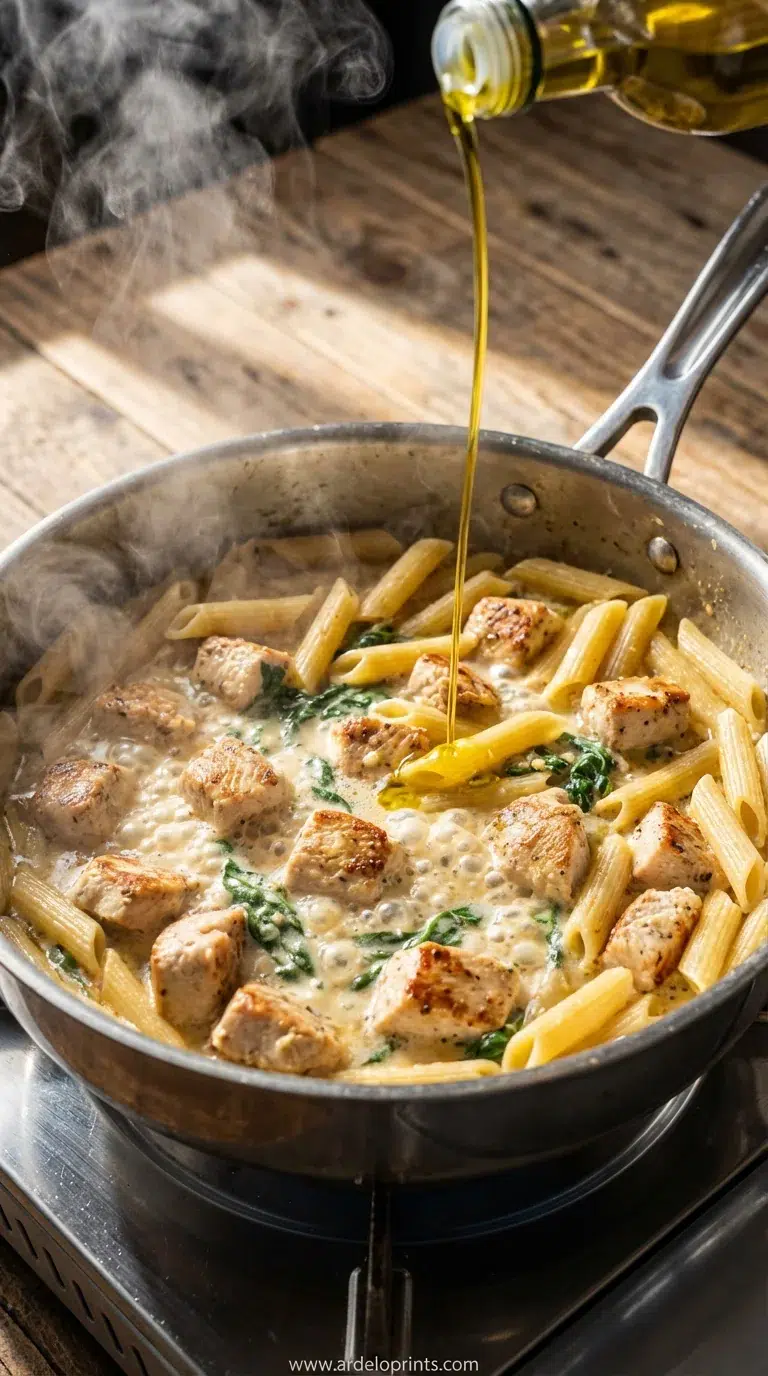 Garlic Parmesan Chicken Pasta: Easy & Healthy - cooking process