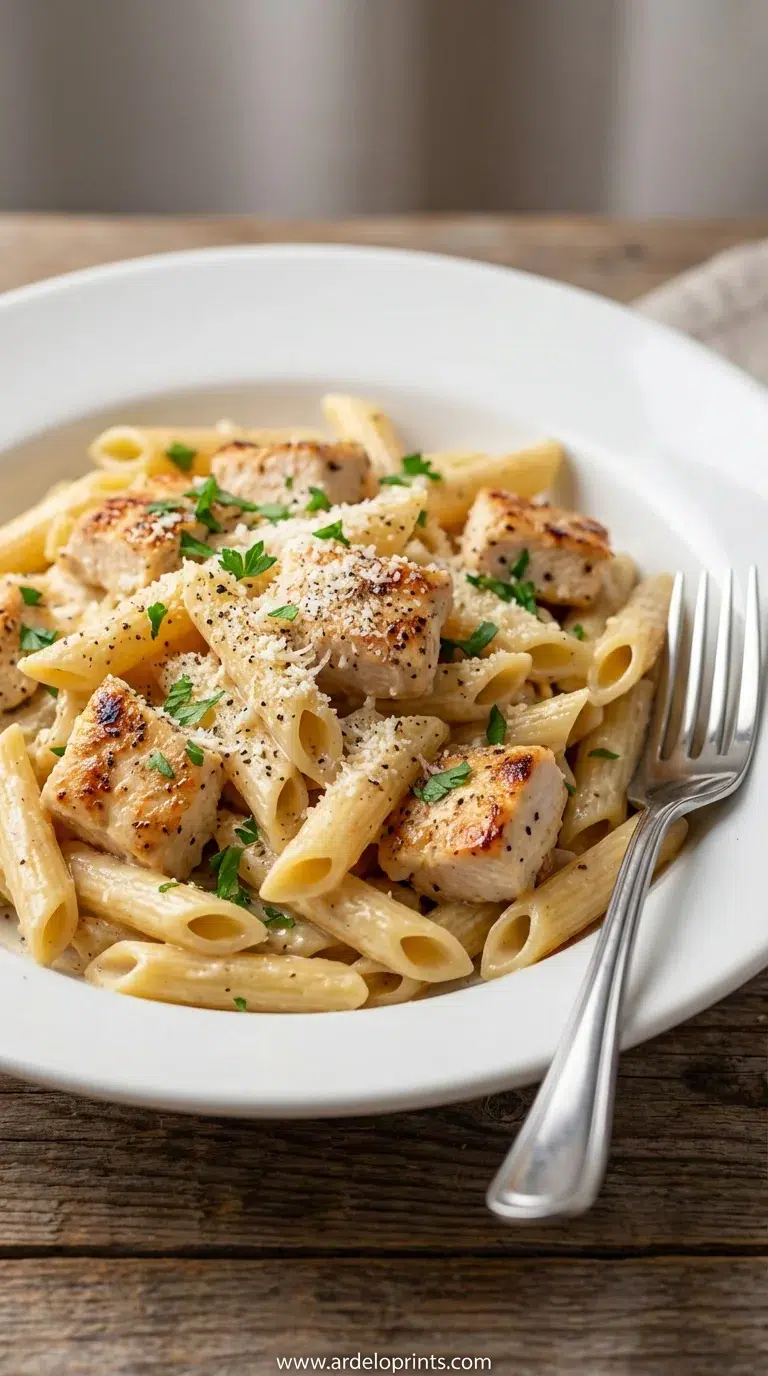 Garlic Parmesan Chicken Pasta: Easy & Healthy - final presentation