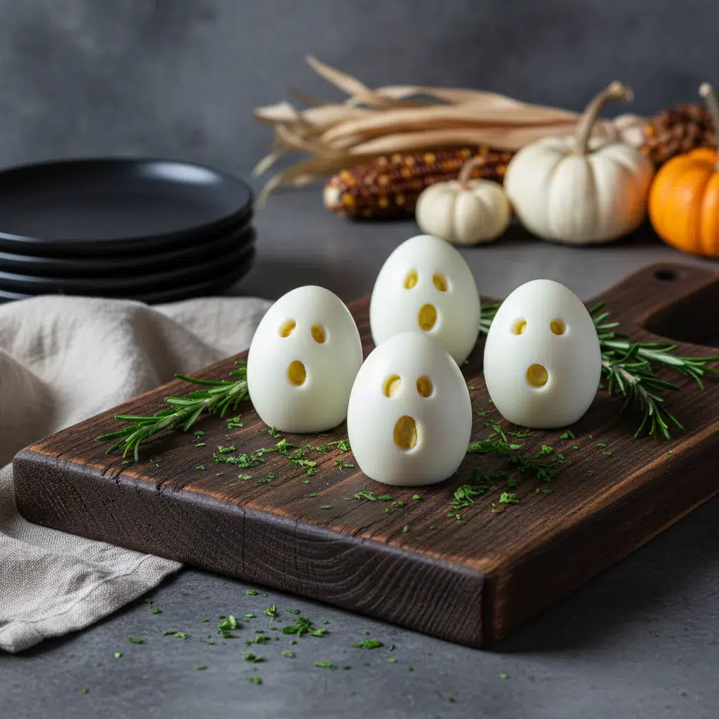 Ghost Hardboiled Eggs Recipe - final presentation