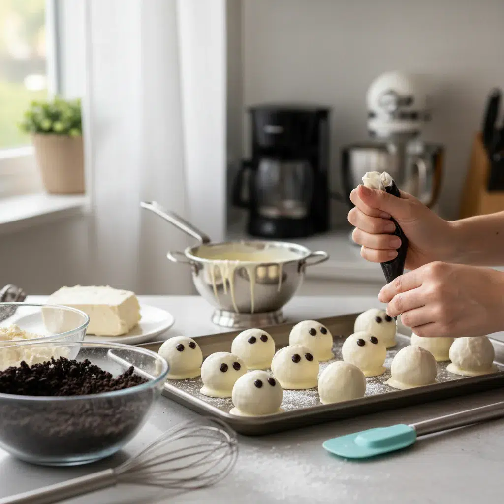 Ghost Oreo Truffles: Spooky Sweet Treat - cooking process