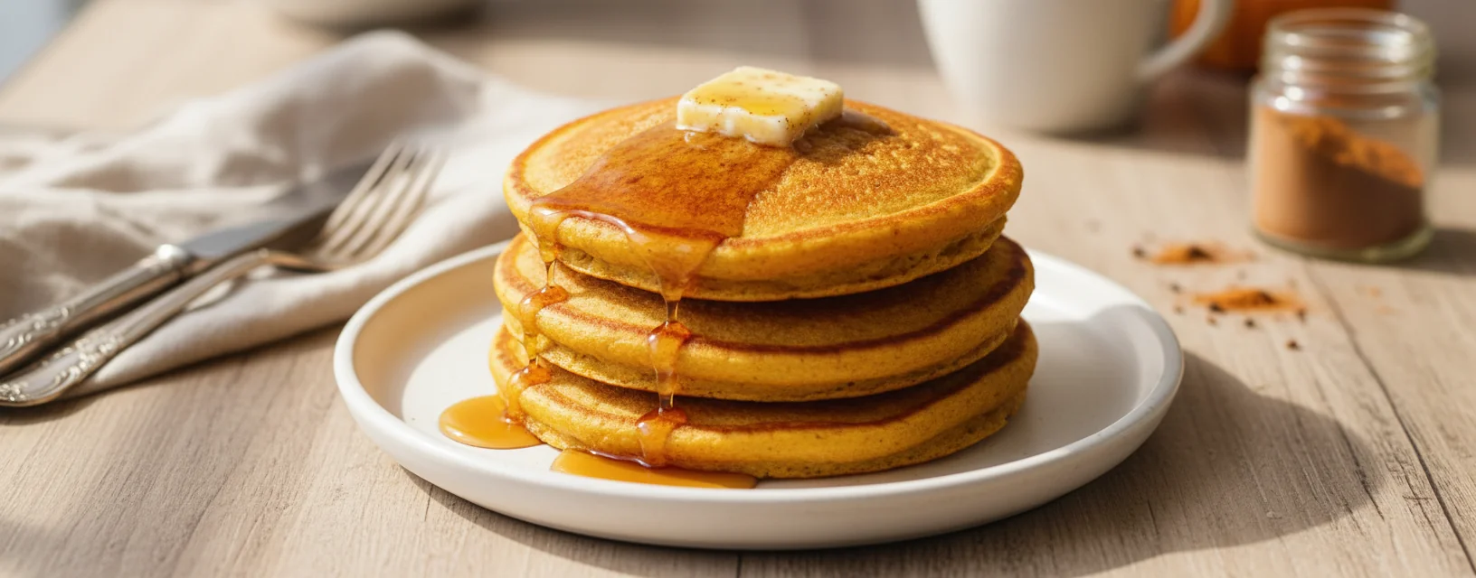 Gilmore Girls Pumpkin Pancakes with Cinnamon Butter - feature image