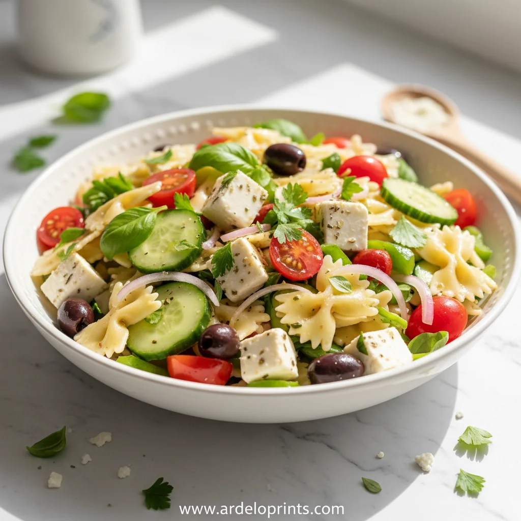 Greek Pasta Salad with Feta Cheese – Easy Recipe