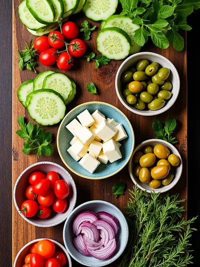 Greek Salad Recipe: Fresh & Easy Mediterranean Dish - ingredients preparation