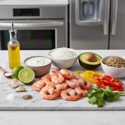 Grilled Shrimp Bowl with Creamy Garlic Sauce - cooking process