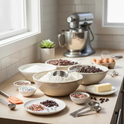 Halloween Chocolate Chip Cookies Recipe - ingredients preparation