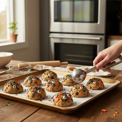 Halloween Chocolate Chip Cookies Recipe - cooking process