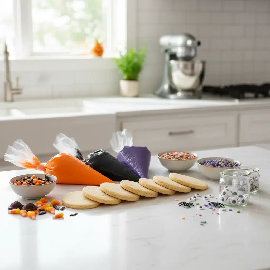 Halloween Cookie Decorating Ideas - ingredients preparation