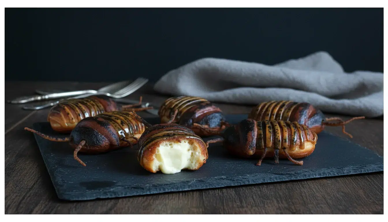 Halloween Cockroach Donut Recipe - final presentation